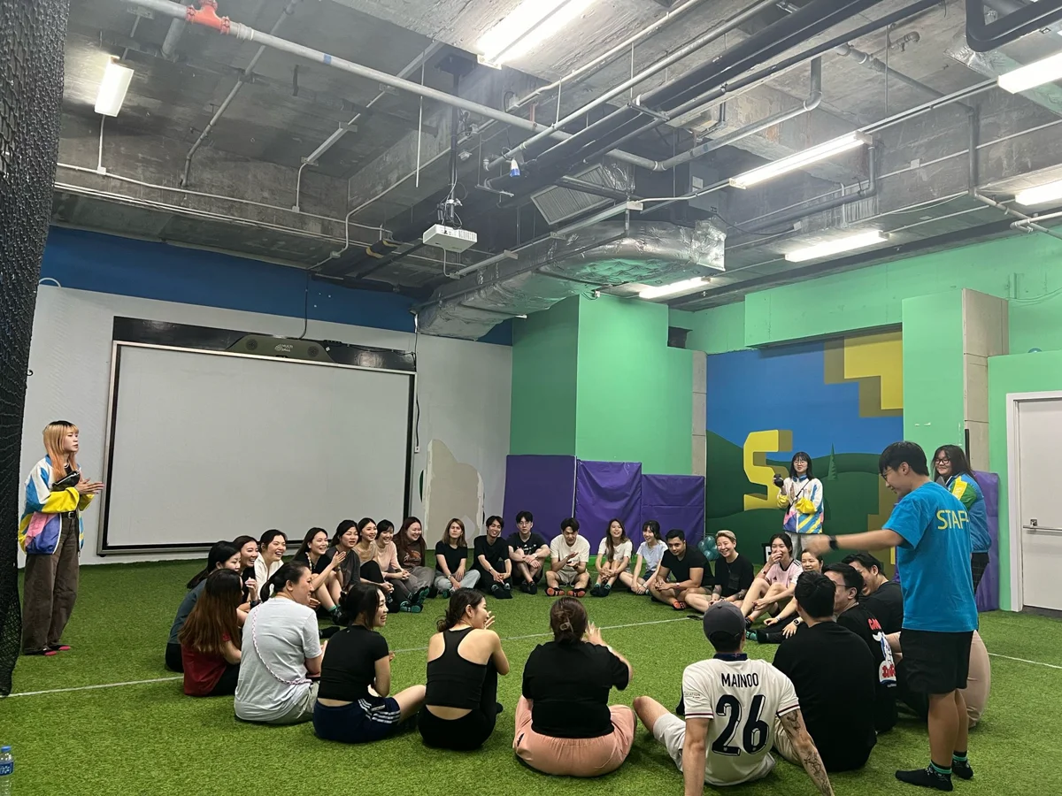 A group laughing together during a staff-led activity at SSP